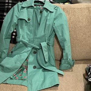 Lauren Conrad women’s teal/green trench coat